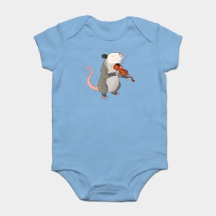 Possum playing the fiddle or violin Baby Bodysuit